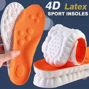 4D Orthotic Arch Support Insoles for Men Women, Lightweight PU Elastic Breathable Shoe Cushion Inserts, Foot Pain Relief Inserts Fit Sneakers Walking Casual Shoes