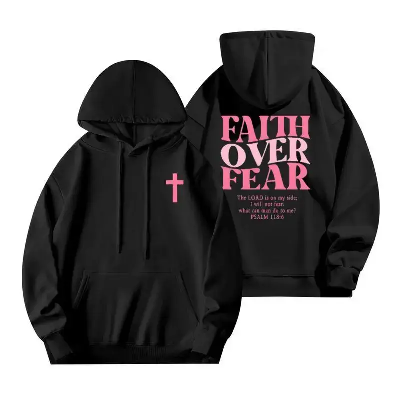 Everyday Inspiration: 'Faith Over Fear' Minimalist Cotton Hoodie | Cozy Urban Streetwear