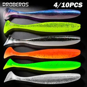Proberos 4/10pcs Simulation Soft Fish Lures, Fishing Tackle, Topwater Lure, Realistic Fishing Baits for Catching Bass Trout Salmon, Durable & Effective, Fishing Lures Kit