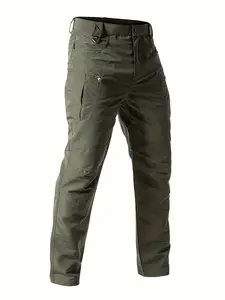 Single-piece men's outdoor tactical work trousers, Menswear, featuring utility pockets, Solid-coloured, breathable and hard-wearing, suitable for sports, outdoor activities, hiking, camping, workwear