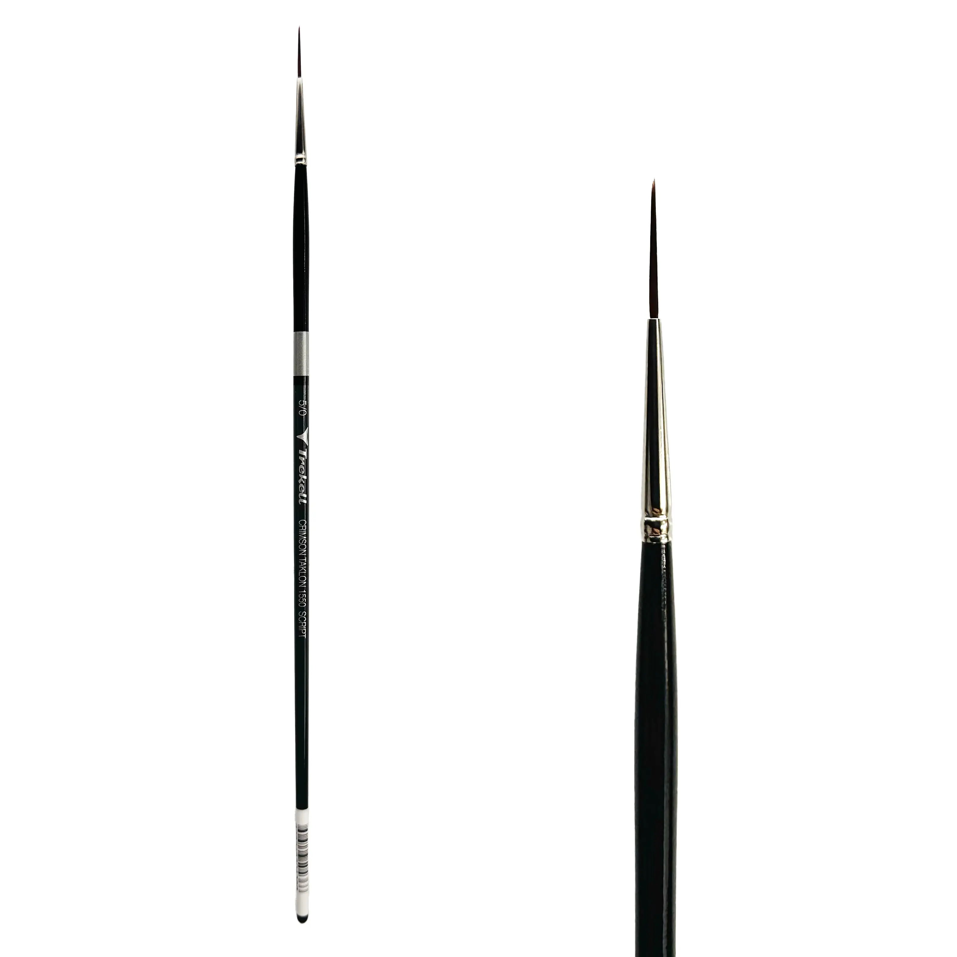 Trekell Crimson Taklon Long Handle Artist Brush - Size #5/0 Script/Rigger