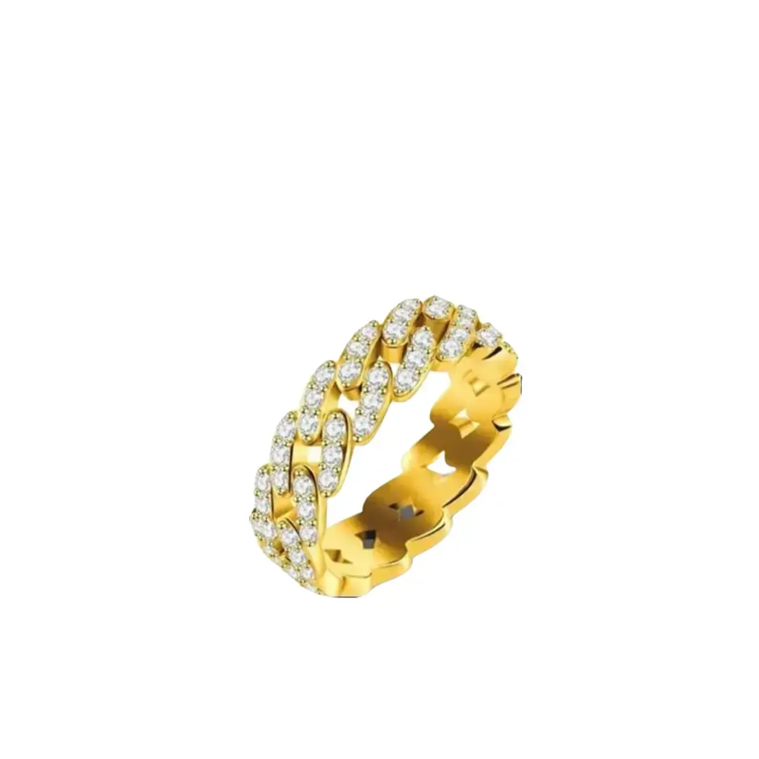 Lorvè 1.4ct Round Cuban Ring Synthetic Moissanite S925 Unisex Ring Perfect for Any Occasion & Everyday Wear Birthday Anniversary Valentine's Day Gift for Men Women