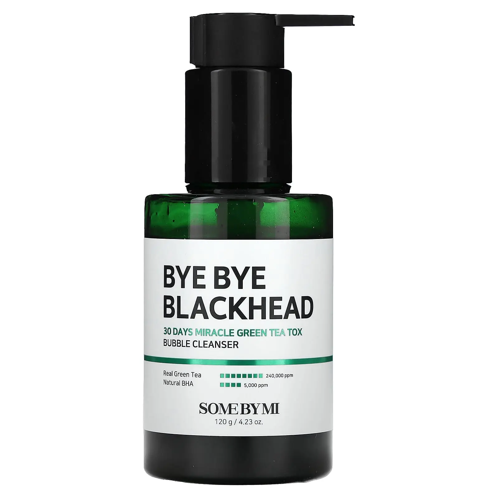 SOME BY MI Bye Bye Blackhead, 30 Days Miracle Green Tea Tox Bubble Cleanser, 4.23 oz (120 g)