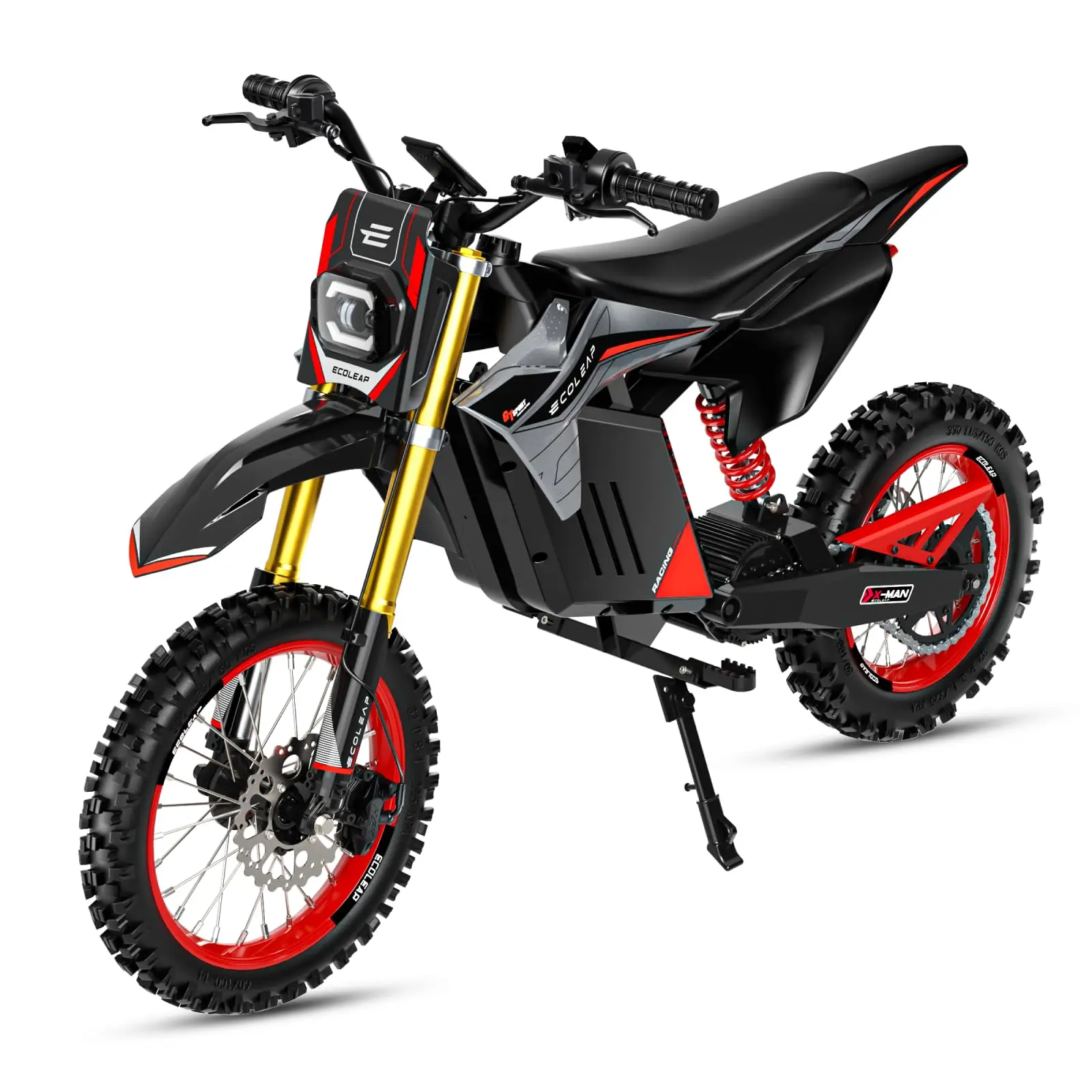 Ecoleap Youth & Adult Electric Bike Carbon bike 3500W Peak Power Mid-Mount Motor 37MPH 55Miles Long Range,48V 21Ah Battery Ebike,Hydraulic Brakes Mountain Off-Road EBike 400LBS Max Load Fit Age 13+，Long Range Dirt Mtb Ebikes,camping essentials