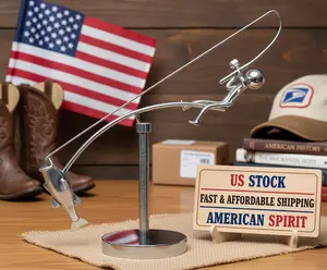 The Fisherman Balancing Sculpture, Funny Gifts for Men Fishing Gifts for Men Kinetic Fishing Sculpture, Fisherman Ornament Suitable for Giving to Family Friends Partners and Fishings Enthusiasts