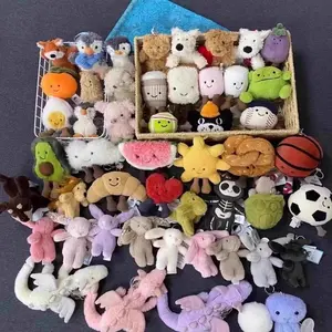 Authentic Jellycat Plush Animal Keychains – Soft Cute Stuffed Toy Bag Charms for Backpacks Purses and Keys, Fun Kawaii Gift for Kids Girls and Plush Lovers
