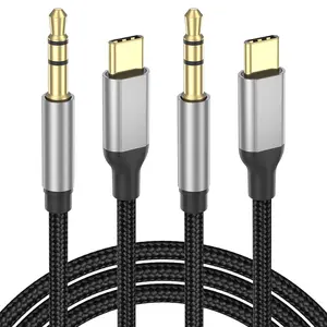USB C to Aux  3.3ft, 2Pack Type C to 3.5mm Audio  Braided USBC AUX Cord for  16 15 Pro,  Galaxy S24, Pixel 5 XL, iPad Pro, Headphone, Speakers, Auxiliary to USB C  for