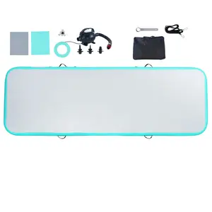 Gymnastics Air Mat, 4 inch Thickness Inflatable Gymnastics Tumbling Mat, Tumble Track with Electric Pump, Training Mats for Home Use/Gym/Yoga/Cheerleading/Beach/Park/Water, 10 ft, Mint Green