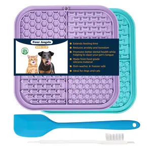 Four angels-Dog Lick Mat - 2 Pack Slow Feeder for Dogs & Cats to Keep Them Busy Ideal for Grooming & Bathing - Anxiety Relief & Calming-MSD boredom