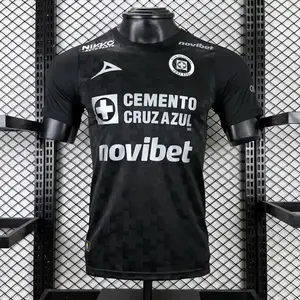 Cruz Azul soccer jersey for the 2025–26 season, Mexican League, second away game, black football jersey, athletic training apparel