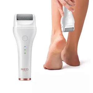 Red by Kiss Cordless Electric Foot File Callus Remover with 3 Roller Heads, 2 Speed Settings, Wet & Dry Safe, Up to 2 Hour Runtime, Portable & Cordless