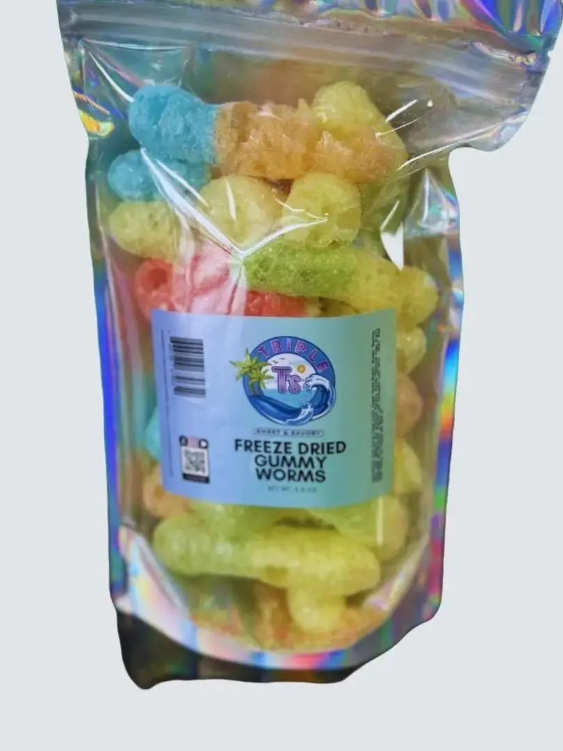 Triple T's Sweet & Savory Freeze Dried Candy - Sour Gummy Worms ...
