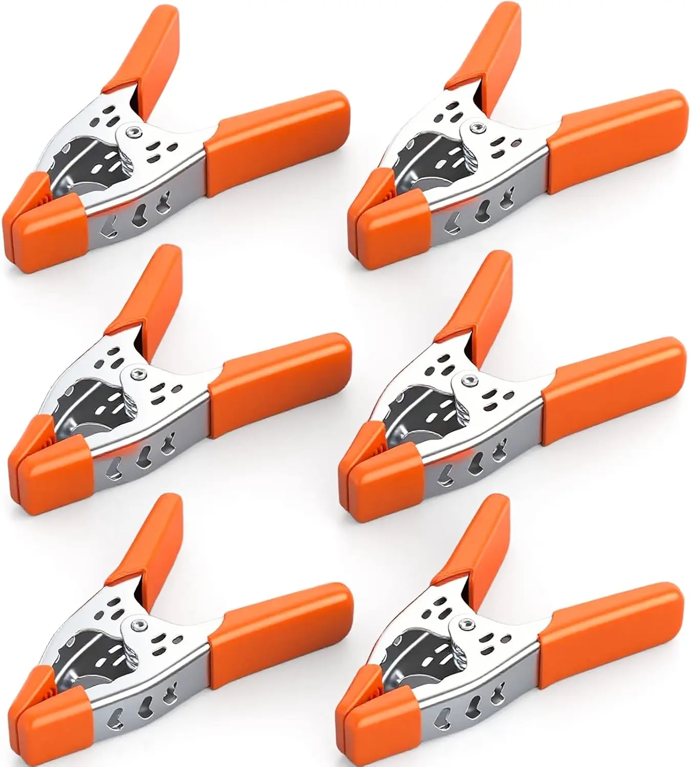 6-Pack 6" Heavy Duty Spring Clamps, Metal Grip Clamps with 2.5" Jaw Opening for Woodworking, Crafts & DIY Projects