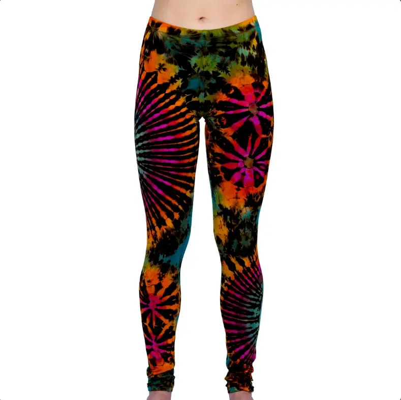 Rainbow Tie Dye Leggings, Boho Hippie Bottoms, Gift Women, Gift Girlfriend, Spring Summer Leggings