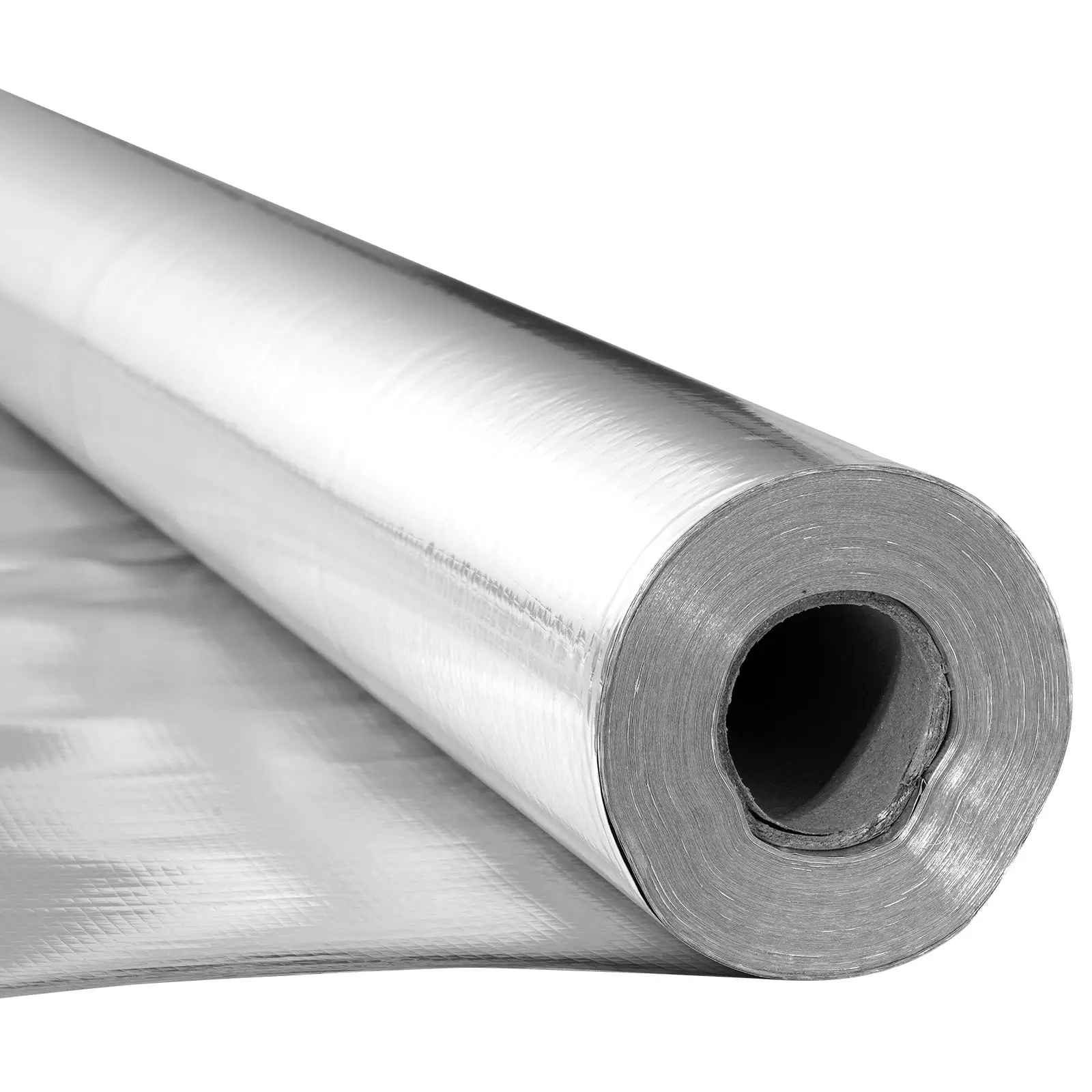 【Summerfinds】VEVOR Non-Perforated Woven Fabric Radiant Barrier Roll, 0.15mm Thick Double-Sided Aluminum Foil Heat Shield, Scratch-Resistant, Easy to Install, Moisture-Vapor Blocking, High Reflectivity Heat Shielding, Sun Protection for Roofs, Garage Doors