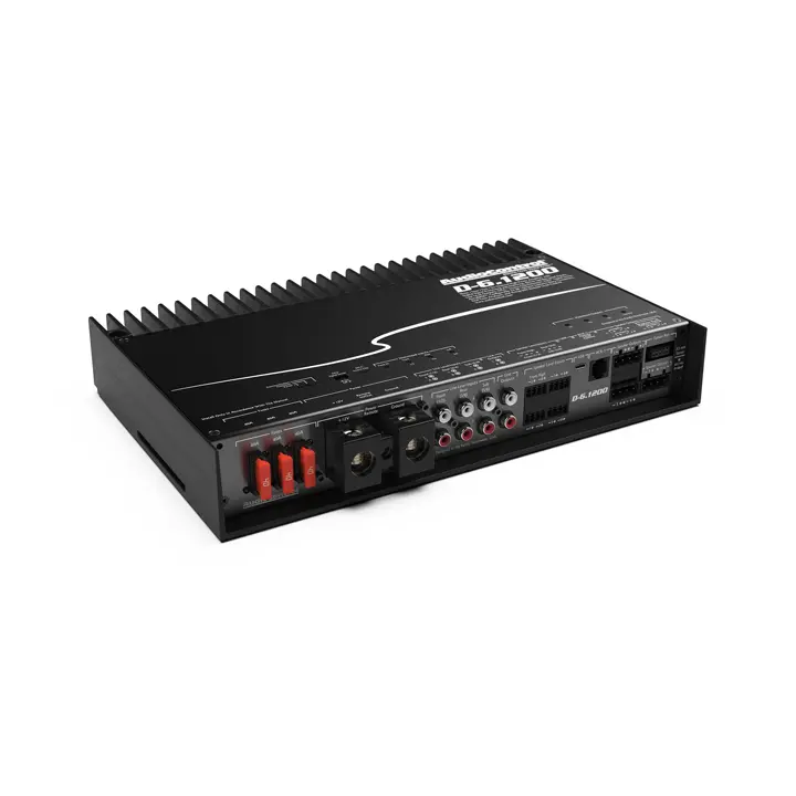 Audio Control D-6.1200 High-Power 6-Channel DSP Matrix Amplifier with Accubass, Bluetooth, Compact Design, Remote Control, Audio Port & Streaming Capability for Cars