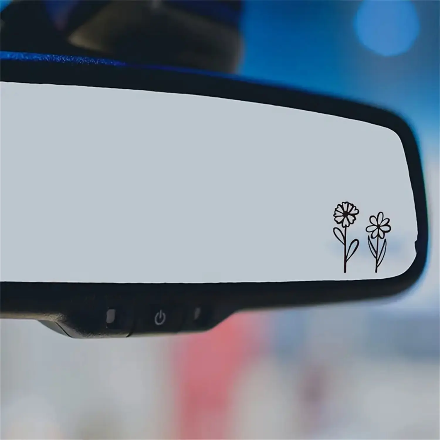 rearview mirror decal, tiny flower sticker, small botanical decal floral, laptop car boat suv truck, Sticker For Cars, Car Stickers, Aesthetic Car Accessory, Car Accessory