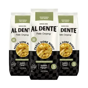 Al Dente Traditional Golden Egg Fettuccine, Cage-Free Eggs, Non-GMO, Artisanal, Homemade Taste & Texture (Pack of 3)