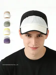 Colorblock Functional Style 100% Nylon Lightweight Quick-Dry Breathable Sun Hat, Upf UV Protection, Summer Outdoor Running Cap