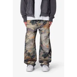 mnml Camo Printed Ultra Baggy Denim - Oak Camo