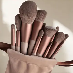 13-Piece Makeup Brush Set, Cosmetic Brush Set, Soft Fluffy Professional Brushes for Foundation & Eyeshadow, Portable Design with Case, Ideal for Beginners
