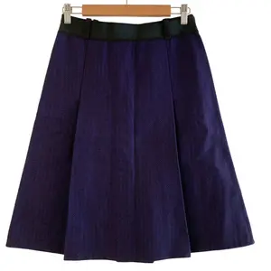 Pre-owned Celine Wool Small Leather Goods Pleated Skirt