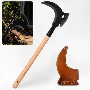 2026New Collection Vaseeka Manganese Steel Double-Edged Yard Tool, 24.8" Multi-Purpose Gardening Tool with Protective Sheath, ideal for cutting tasks on farms, in gardens, and around the yard.
