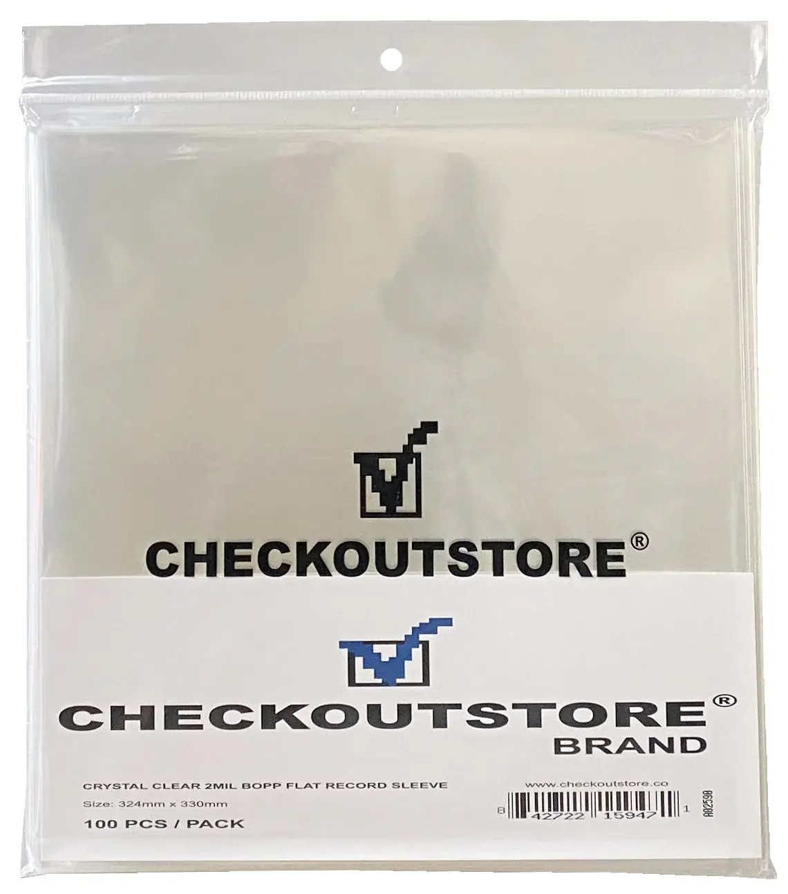 CheckOutStore Clear Plastic BOPP for 12" LP Vinyl Record Album Covers (Outer Sleeves)