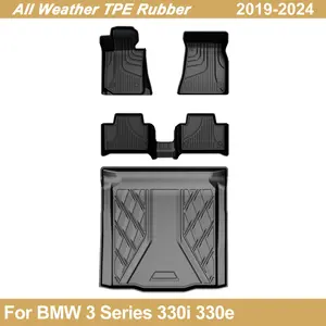 【fathersdaygift】Weatherproof TPE Car Floor Mats with Trunk Mat, Custom-Fit for 3 Series 330i 330e (2019-2024) Vehicles, Tool-Free Installation, Car Interior Accessory, Accessories For Car