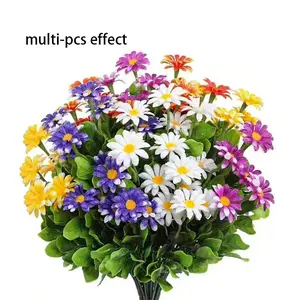 UV-resistant mixed-color sunflower artificial flowers, Sunflower Bouquet, Decorative artificial flowers, suitable for indoor and outdoor decoration in summer, spring - durable plastic garden decoration, perfect for home, office, garden, floral decoration