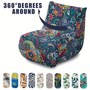 Ultra-Comfy Beanbag Couch Cover & Floor Sofa Cover, Modern Armless Lounge Chair Elasticity Protector for Living Room, Fireplace & Chill Zone