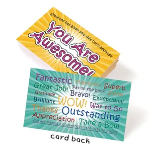 50pcs You Are Awesome Cards - Appreciation Cards for Students, Teachers, Friends, Co-Workers, Family, Inspirational Encouragement Cards, Mini Thank You Notes, Motivational Messages, Positive Message Card