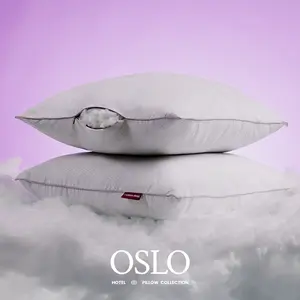 Oslo Hotel Collection Luxury Pillow Set (2-Pack) – Adjustable Down Alternative Pillows with Dual-Density Support for 5-Star Hotel Sleep (Side, Back & Stomach Sleepers)