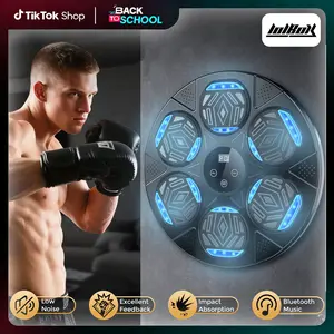 LOL BOX【2026 model intelligent home music boxing machine】, intelligent Bluetooth boxing machine, featuring LED electronic wall mounting function, convenient and efficient, is a household indoor fitness equipment Desktop Punching Bag with Suction Cup