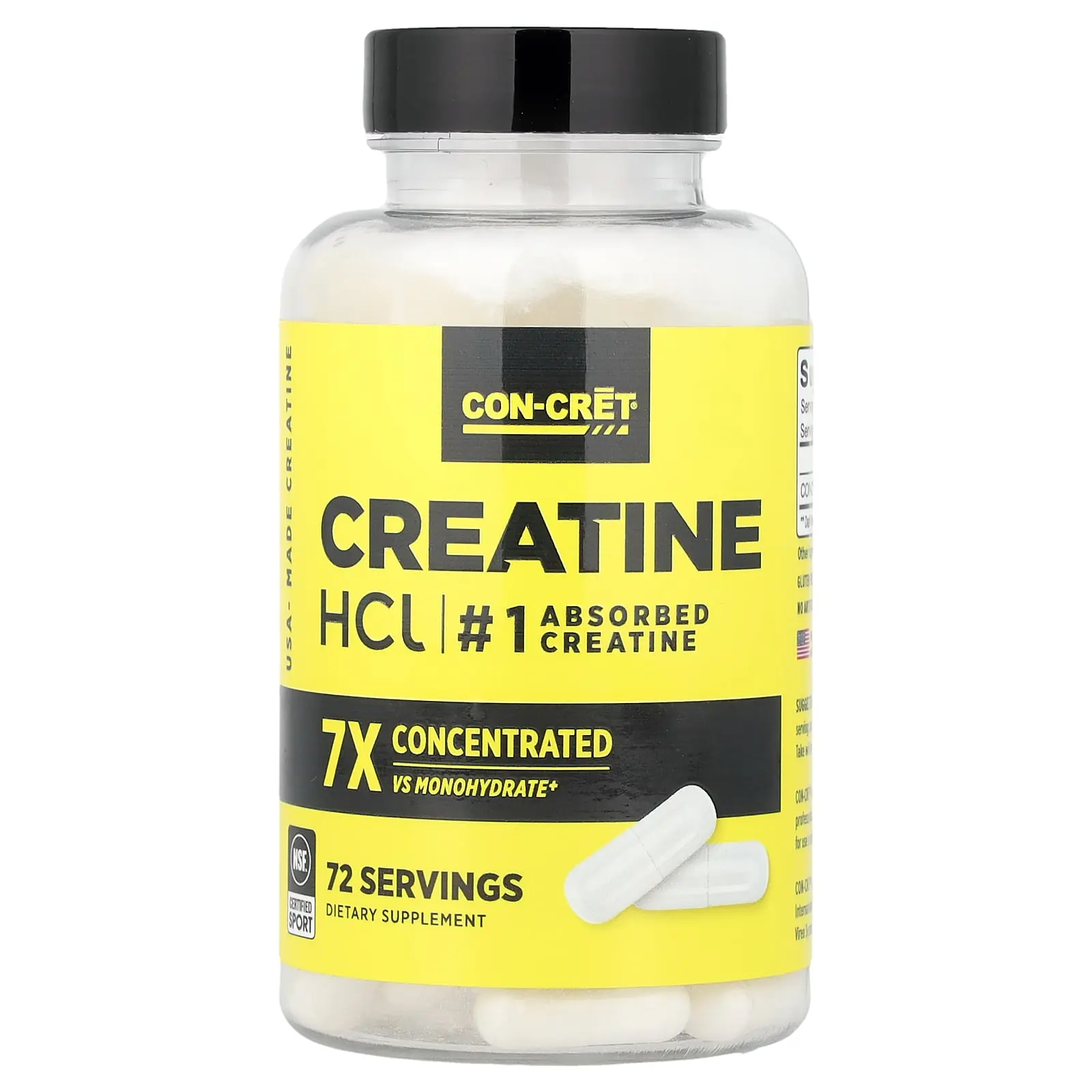Con-Cret Creatine HCl, 72 Capsules (750 mg per Capsule) Con-Cret Creatine HCl, 72 Capsules (750 mg per Capsule)
