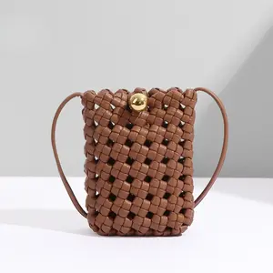 B1852-1 Women's Windmill Knot Woven Vertical Mobile Phone Bag 2026 New Crossbody Shoulder Women's Bag