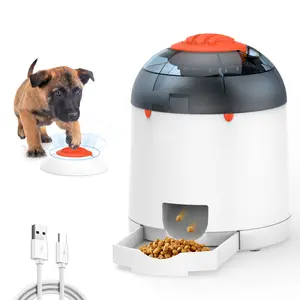 Potaroma 280ml Pet Puzzle Feeder, Electronic Interactive IQ Training Toy for Dogs & Cats, Rechargeable Automatic Treat Dispenser with Push Remote for All Breeds
