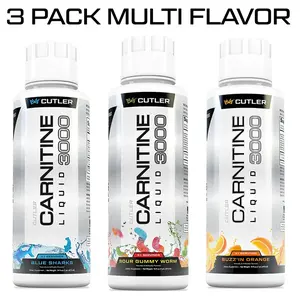 Cutler Nutrition Carnitine Liquid 3000 | Energy Sport Drink | Single Bottle & Variety 3-Pack Options