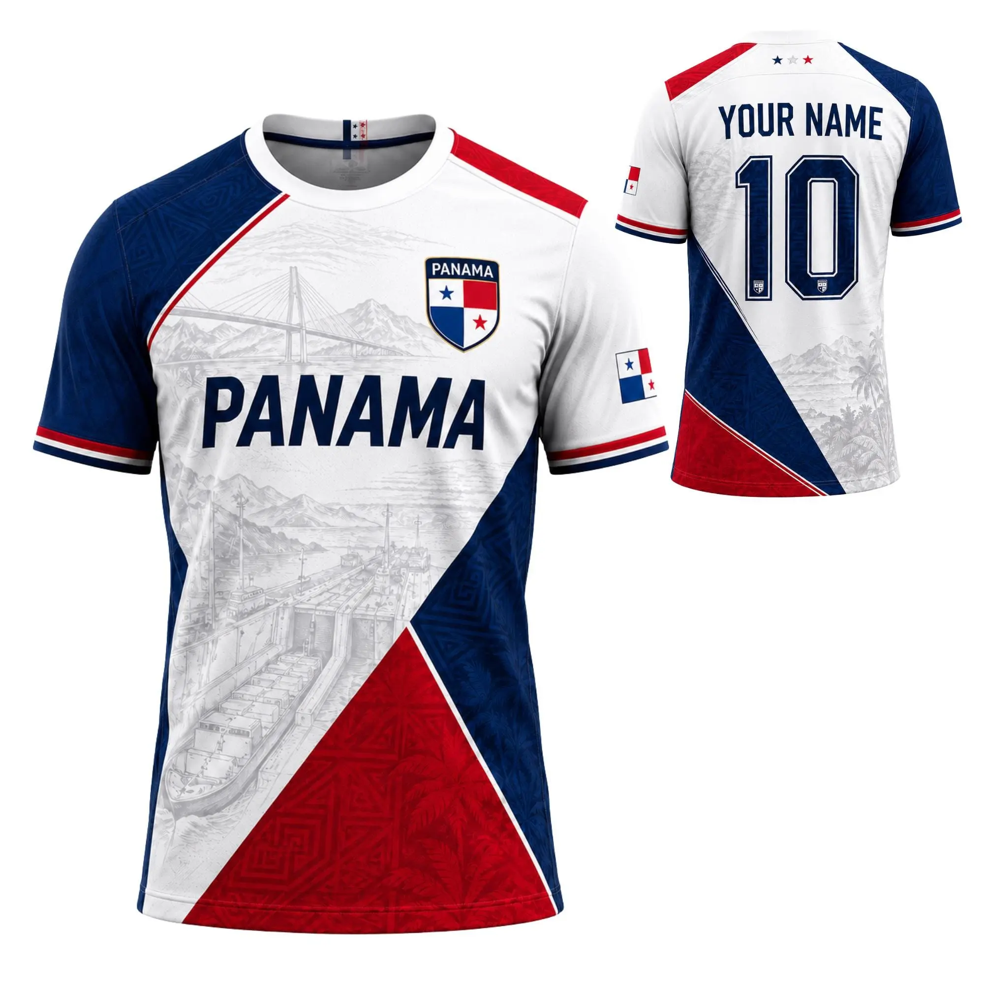 Panama Soccer Jersey, Custom Name Number Football Shirt, Personalized Panama Canal Graphic Tee, Los Canaleros Heritage Pride Gift, Unisex Athletic Top