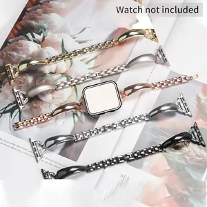 Fashion Glitter Watch Band, 1 Count Stainless Steel Replacement Watch Band for iWatch-Ultra 6 5 4 3 2 1 Series, SE Series 10 9 8 7, Smart Watch Accessories