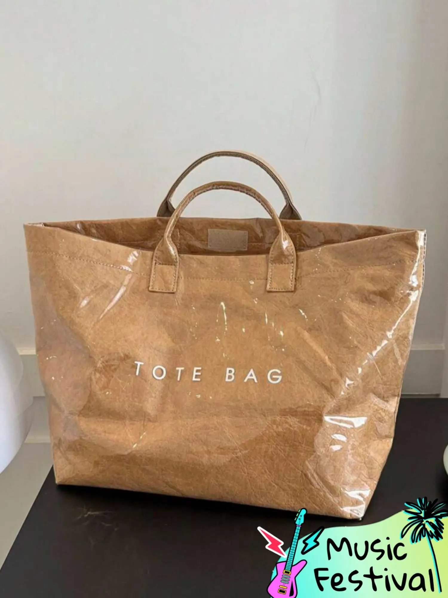 Women's Letters Print Large Capacity Waterproof Tote Bag, Casual Trendy Versatile High-quality Daily Commuting Bag, Girl Fashionable Shopping Bag