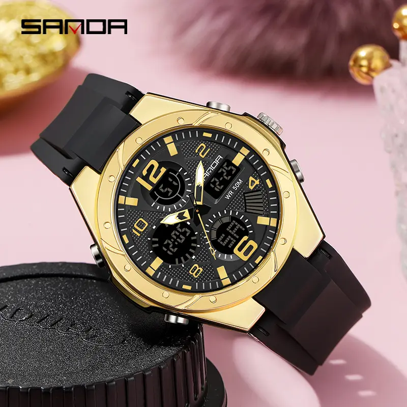 Women's Casual  — Multi-functional design, luminous hands, durable silicone strap, comfortable for all-day wear Quartz  with Gemstone Bezel oval watch