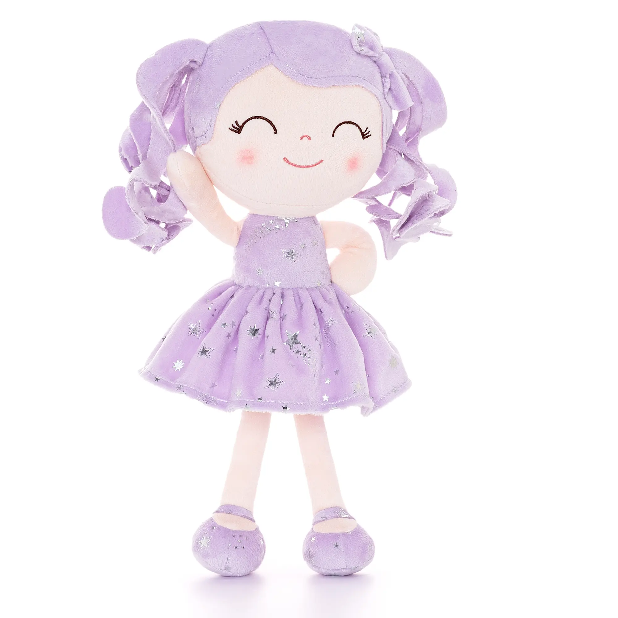 Gloveleya 12" Fantasy Starry Curly Hair Princess Doll - 100% Baby-Safe Soft Plush & Cotton, Lightweight Midnight Blue Celestial Toy, Perfect Gift Choice for Toddler Girls 0-6 (First Personalized Keepsake)