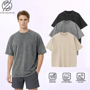 3-Pack Men’s Heavyweight Oversized T-Shirt Bundle – Premium Cotton Vintage Boxy Fit Streetwear Tees, Drop Shoulder Loose Fit Casual Shirts, Soft Breathable Fabric