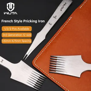 WUTA 1pc High Quality Sharp Leather Chisel French Style Pricking Iron Die-steel Leather Punching Tool Polish-2.7/3.0/3.38/3.85mm