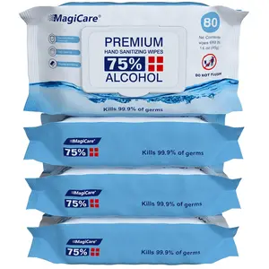 75% alcohol hand sanitizing wipes (4-80ct packs)-premium, unscented large alcohol wipes-travel, home, classroom, camping alcohol hand wipes-4 soft packs (320PCs)
