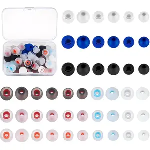 48 Pcs Earbuds Replacement Tips Silicone, Earbud Tips Earpads Replacement, Silicone Replacement Earbuds Tips for Bluetooth Earphones, 3 Sizes S/M/L, 8 Colors