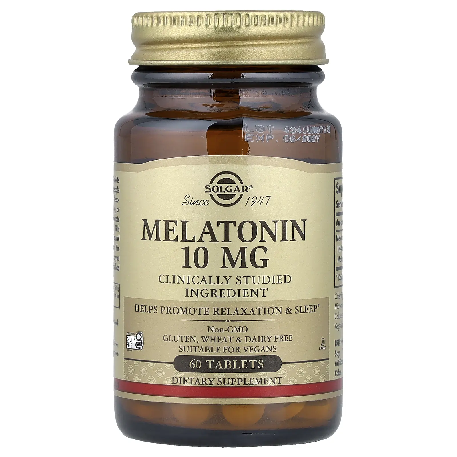Solgar Melatonin, 10 mg, 60 Tablets