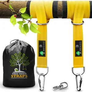 Tree Swing Hanging Kit (Set of 2) - 10ft Long Straps with Two Alloy Carabiners and 2200 Lb Breaking Strength - Easy & Fast Installation for All Types of Swings and Children