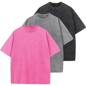Holafish 3 Piece Set Shirt, Men's Cotton T-Shirts Oversized Unisex Short Sleeves Casual Loose Wash Solid Basic Tee Tops